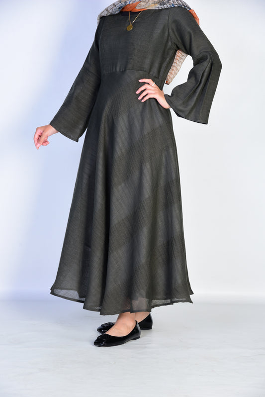 THE LINEN DRESS: ARMY GREEN